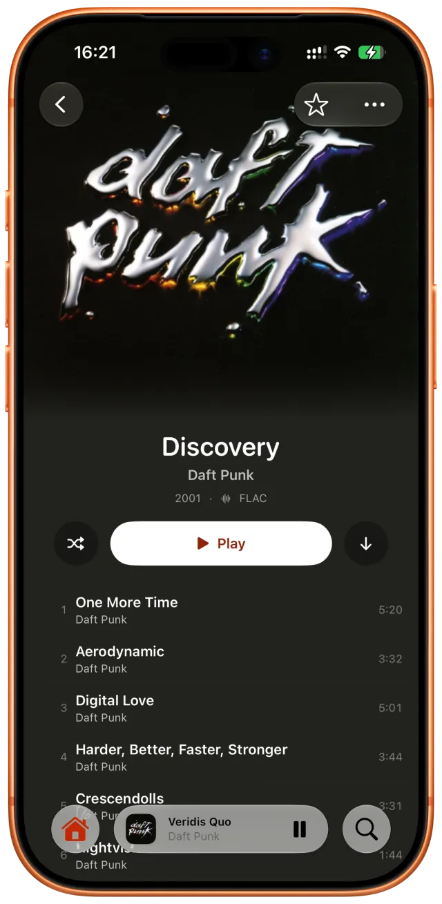 Minidisc album screen used as a temporary visual reference
